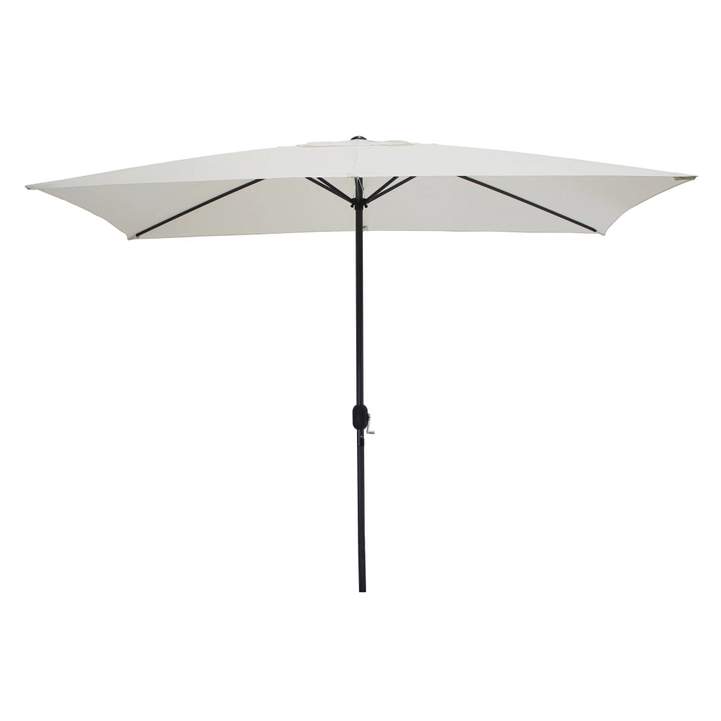 Ombrellone rettangolare  da giardino Aren (300x200 cm), acciaio e poliestere, palo diam. 38 mm, apertura antivento con manovella, senza base, colore ecru