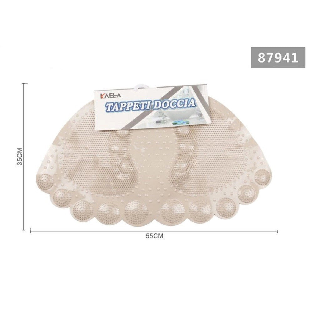 Trade Shop - Tappeto Tappetino Antiscivolo Impronte Vasca Bagno Doccia 55 X 35 Cm Cachi 87941 -