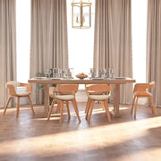 Sedie da Pranzo 6 pz Crema in Legno Curvato e Similpelle cod mxl 23032