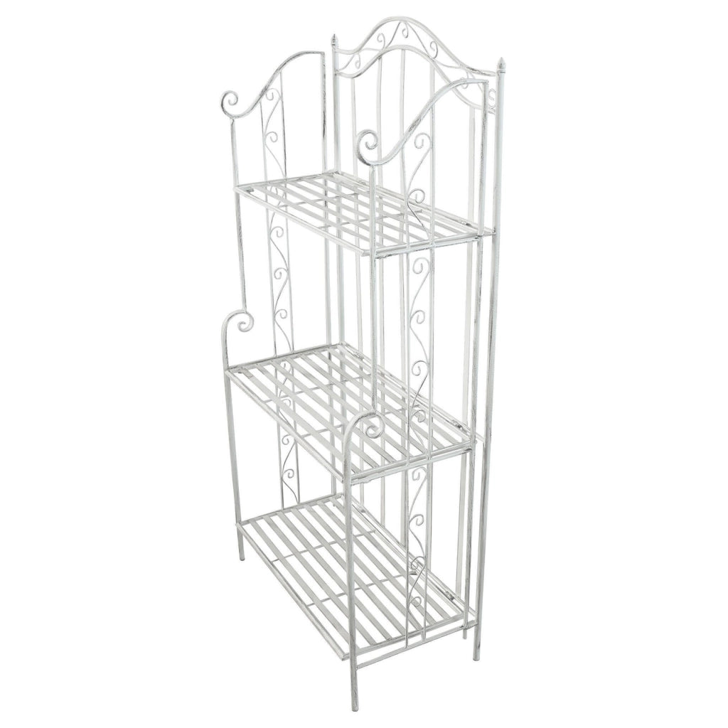 Scaffale 3 piani stile provenzale verniciato in Acciaio cm 60x32x128 - REGGIE