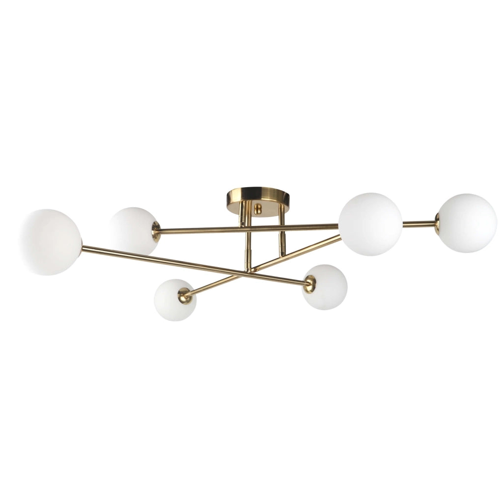 Plafoniera Light Prestige Dorado oro 6xG9 80x60cm metallo