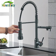 Cranio cottura con scarico retrattile - Miscelatore doppio scarico - Guaina flessibile - Acciaio inox - 47 cm di altezza