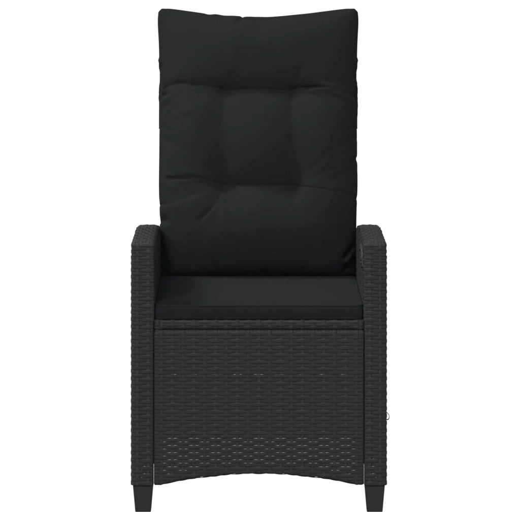 Sedia da giardino reclinabile Nero 56 x 60 x 112 cm polyrattan