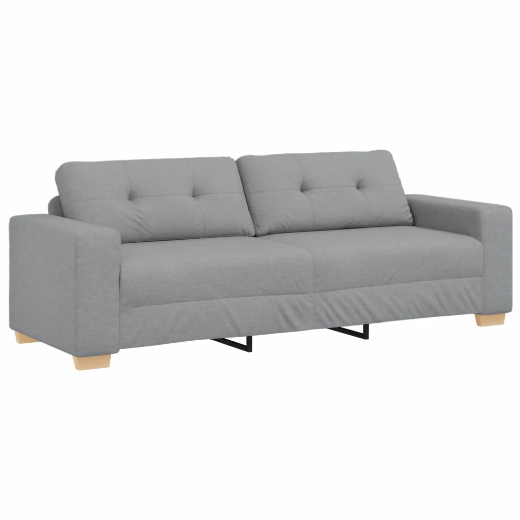 Divano 3 pz Grigio chiaro Tessuto misto lino 3324628