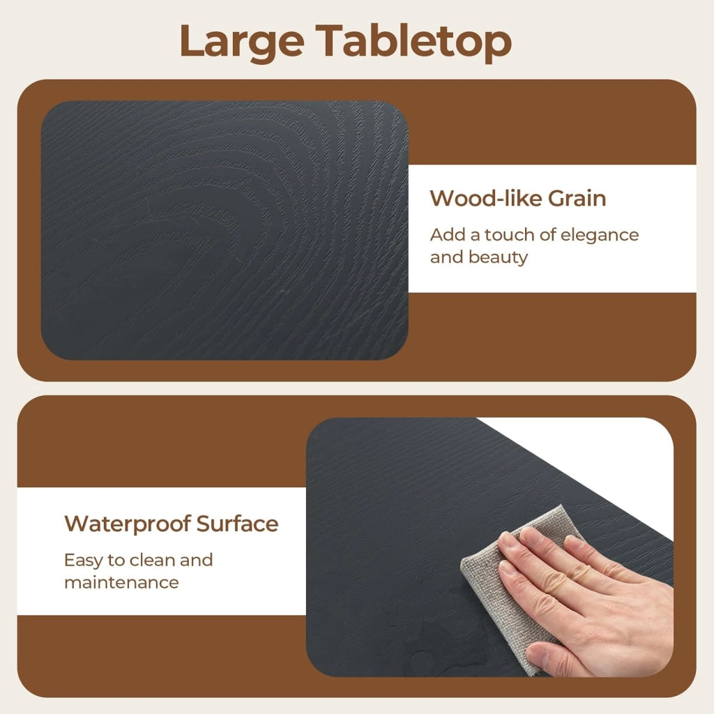 Tavolo da pranzo per balcone, 80 x 80 x 73 cm, tavolo da bistrot quadrato in metallo per 4 persone, con 4 gambe curve, tavolo da esterno per giardino, patio, nero