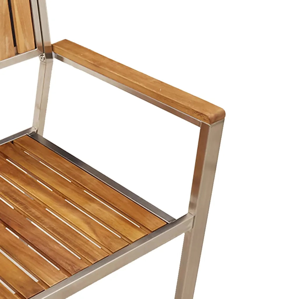 Sedia da Giardino 2 pcs Marrone Legno di Acacia Massello 42006201