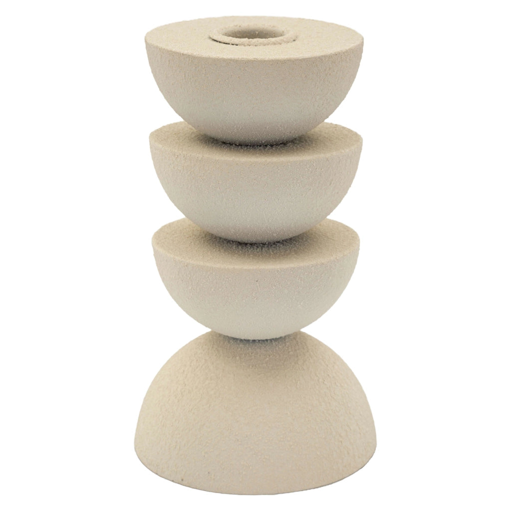 Farekani, Portacandela Sfumatura Colore Struttura Crema, Bianco Crema