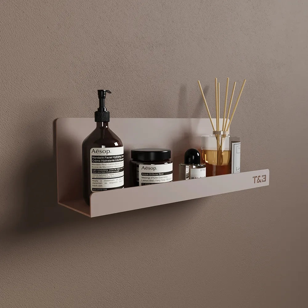 Mensola da bagno portaoggetti da 30 cm in alluminio beige opaco | Tromso