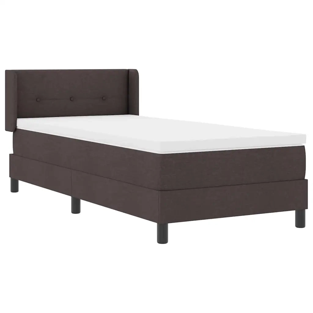 Letto a molle con testiera Marrone Scuro 200 x 100 cm Tessuto 3341093