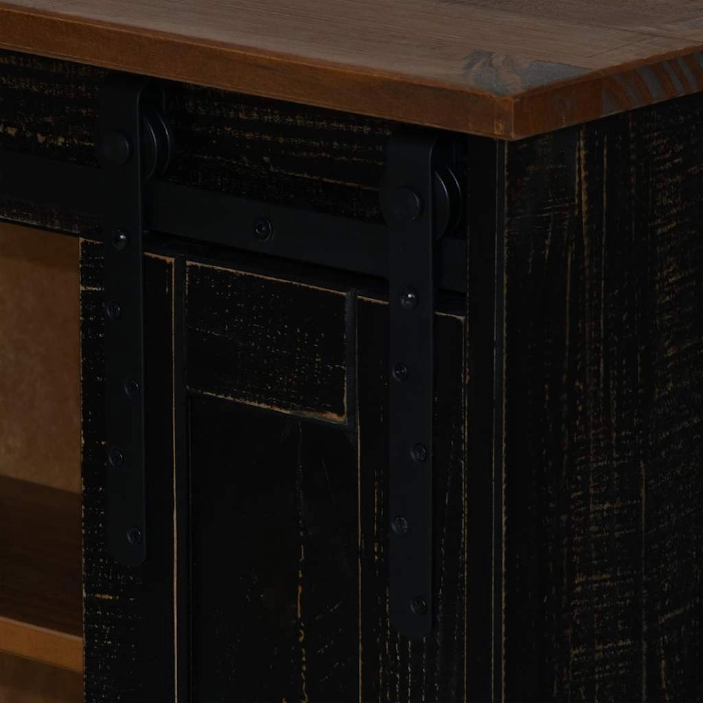 Armadio a muro HALDEN con anta scorrevole 49 x 22,5 x 70 cm design moderno salvaspazio legno di pino nero 02_0057829