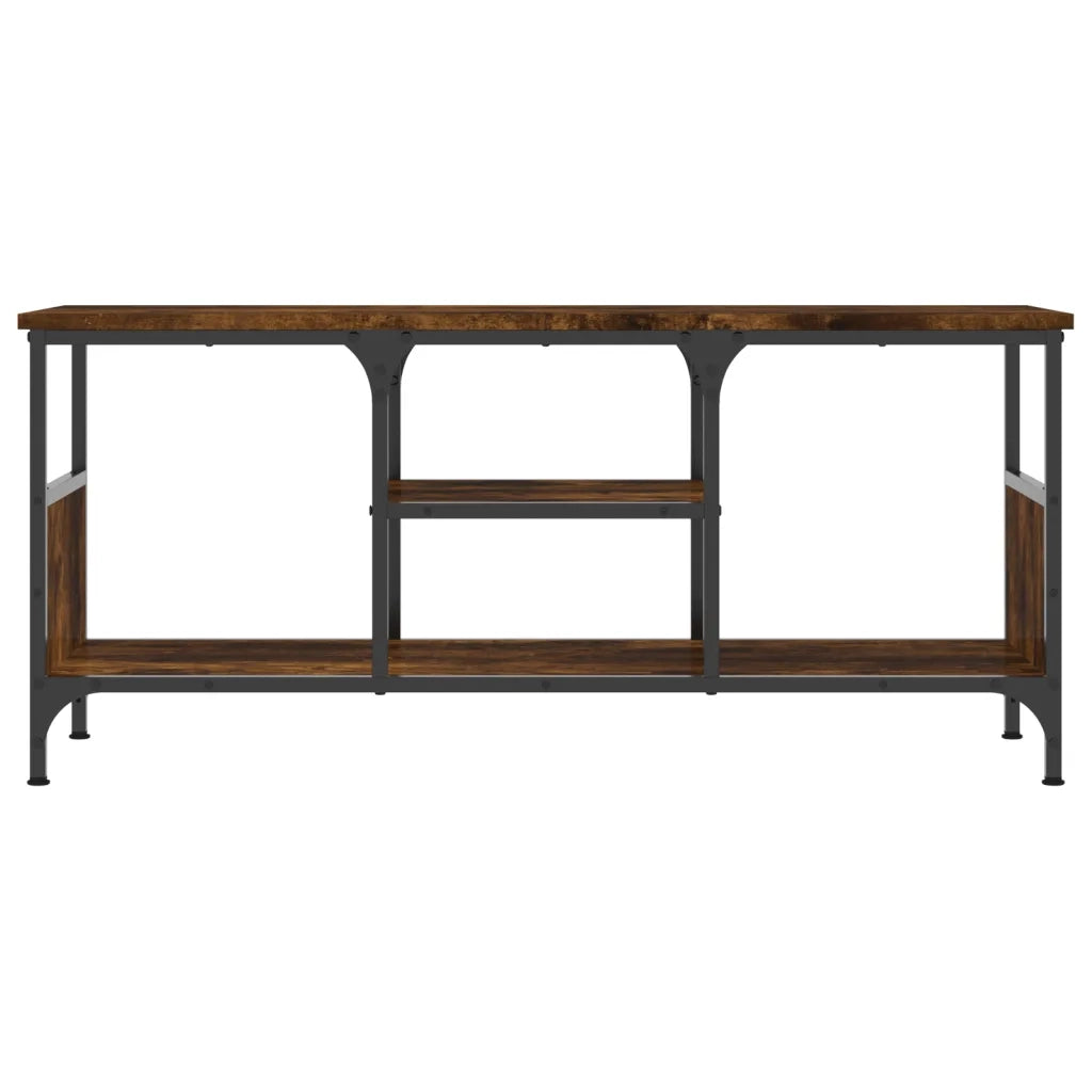 Mobile TV Rovere Fumo 100x35x45 cm in Legno Multistrato e Ferro 831800