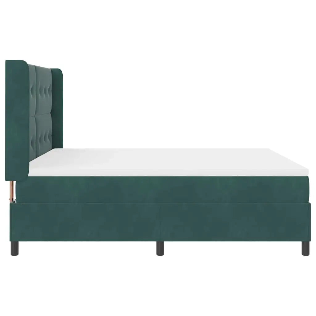 vidaXL Letto con Box Springs LED e Materasso Verde Scuro 180 x 200 cm
