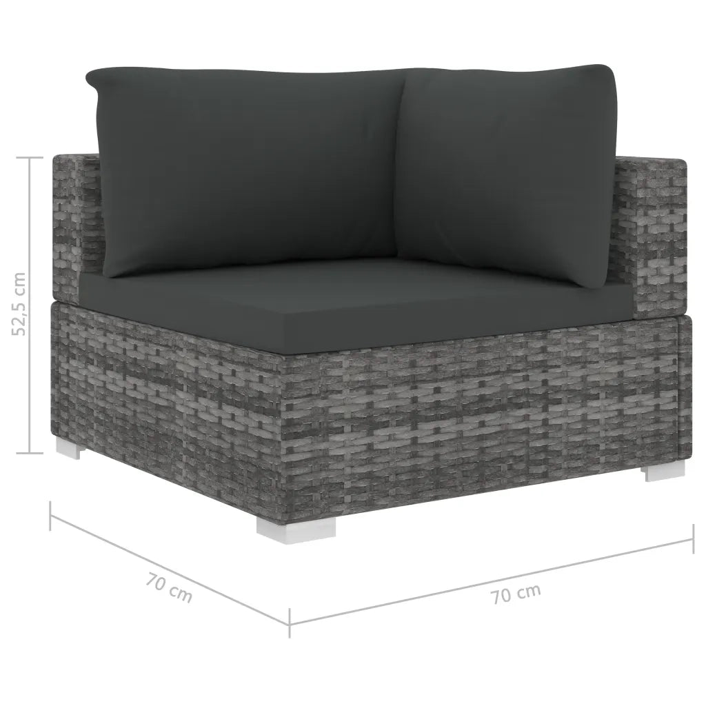 Set Divani da Giardino 4 pz con Cuscini in Polyrattan Grigio cod mxl 42286