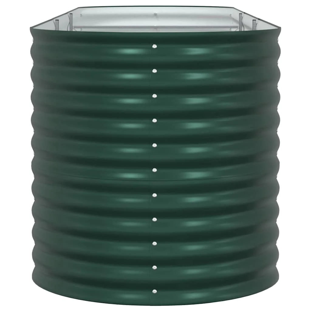 Fioriera rialzata moderna da esterno 320 x 80 x 81 cm resistente minimalista acciaio verde 02_0058903