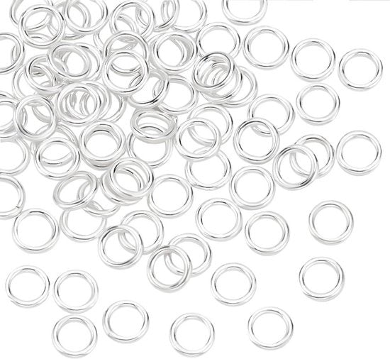 Anelli di chiusura saldati - Sicuri e Resistenti - Argento - Per creare gioielli - Per catene e bracciali - 80 pezzi