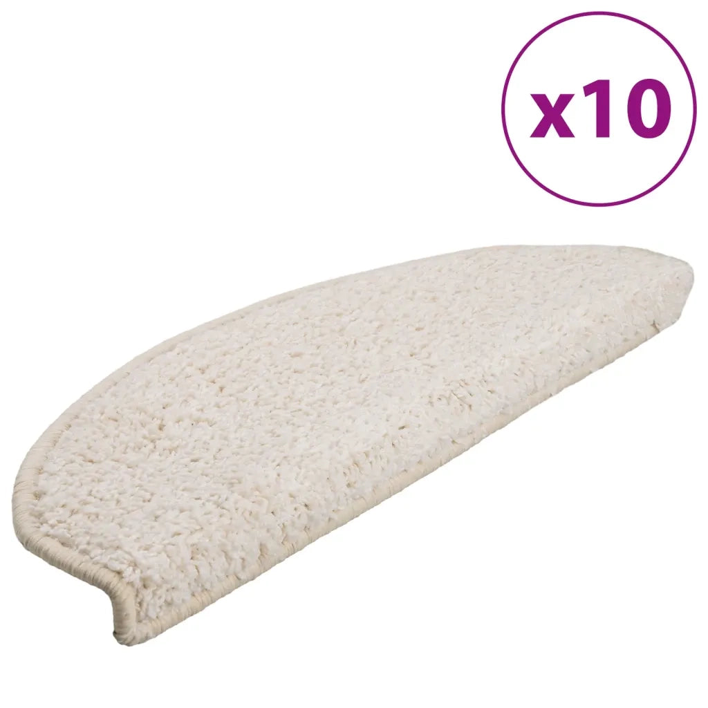 Tappetini per scale 10 pz 65x21x4 cm Bianco Semicircolari Grandi 149811