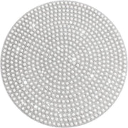 Piatto di protezione contro scivolare rotondo - resistente al calore, decorato elegantemente con materiale argentato.