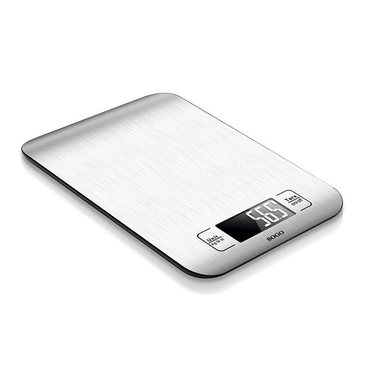 SOGO Bilancia da Cucina Elettronica Digitale 5Kg con Display LED e Funzione Tara – Acciaio Inox