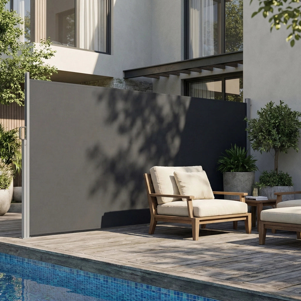 Tenda da sole estraibile laterale ¨C zephmum ¨C 420x185 cm, grigio scuro