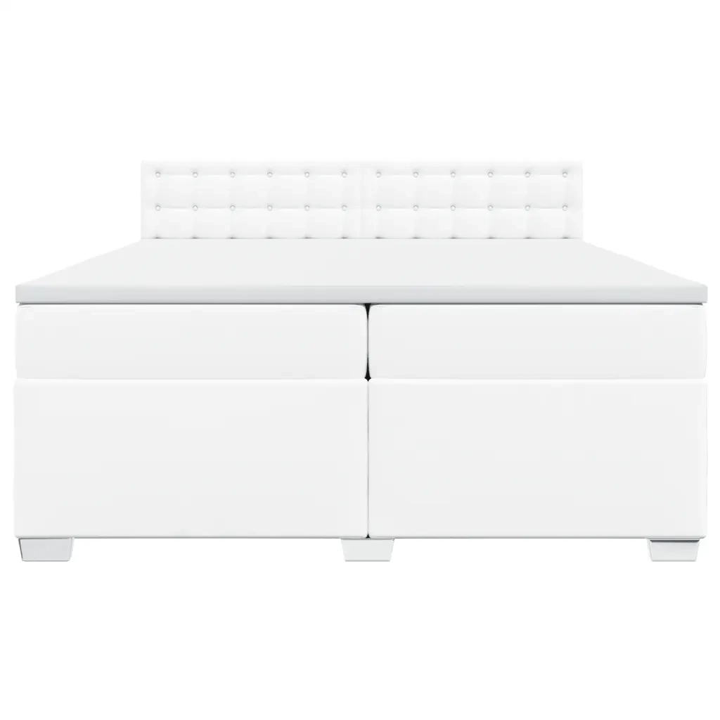 vidaXL Giroletto a Molle con Materasso Bianco 200x200cm in Similpelle