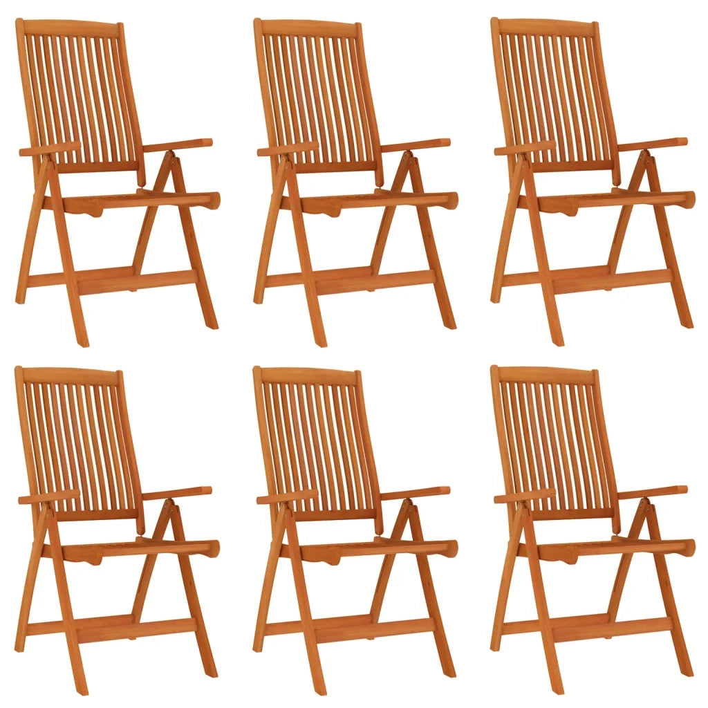 Sedie da Giardino Pieghevoli 6pz in Legno Massello di Eucalipto cod mxl 14475