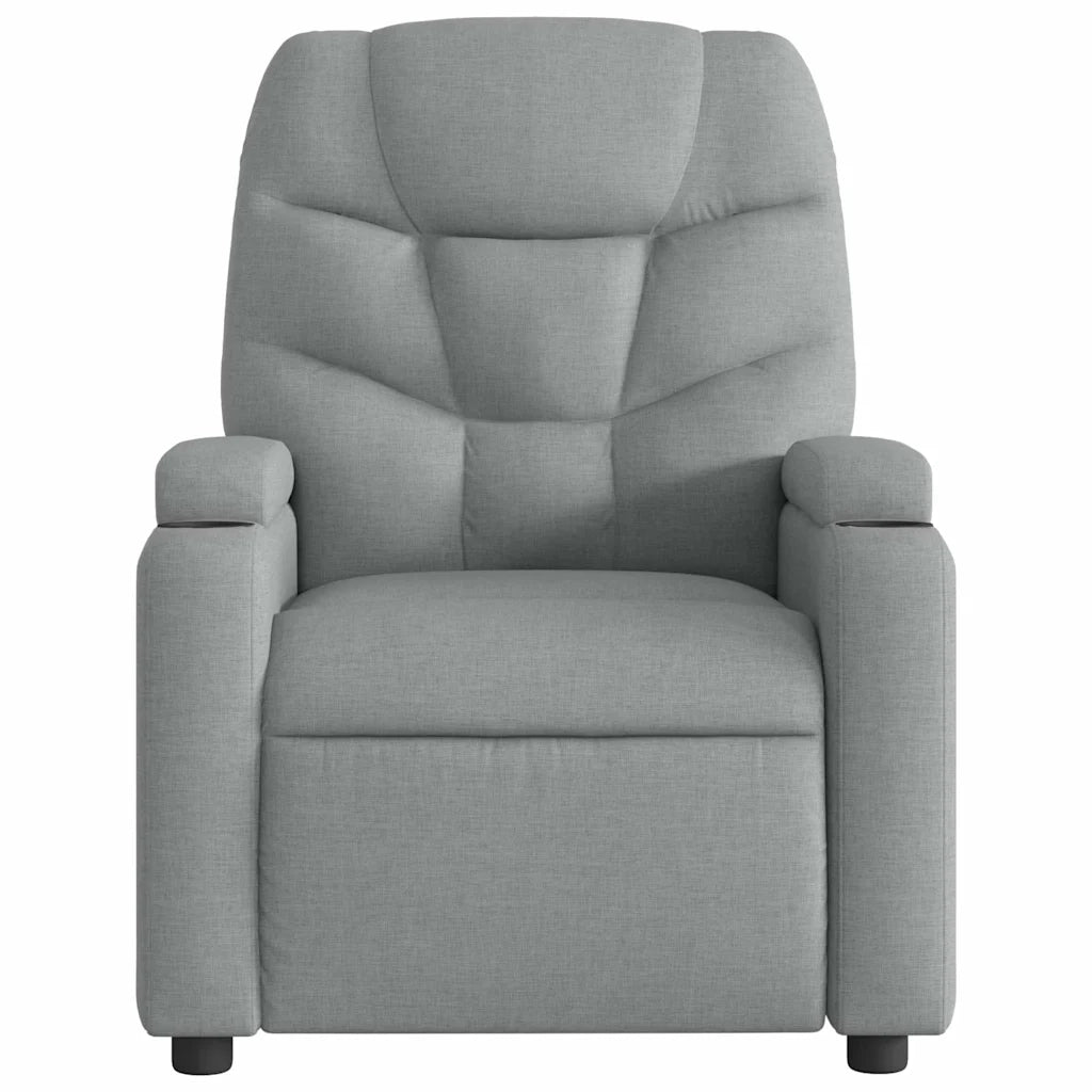 Poltrona Elettrica Reclinabile-Divano Sedia Grigio Chiaro in Tessuto 154675