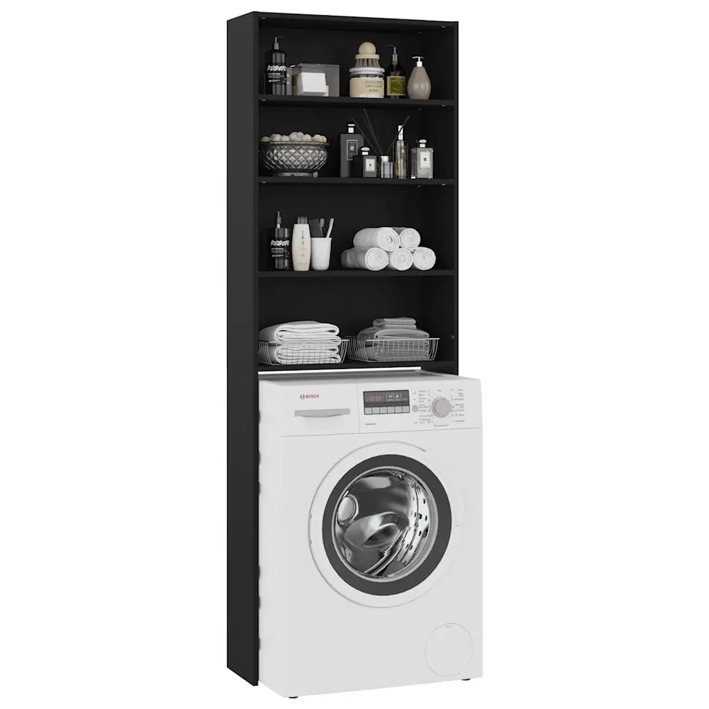 Mobile per Lavatrice Nero 64x24x190 cm 808405