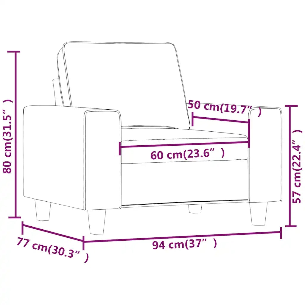 Divano Sedia-Poltrona Nera 60 cm in Tessuto 794040