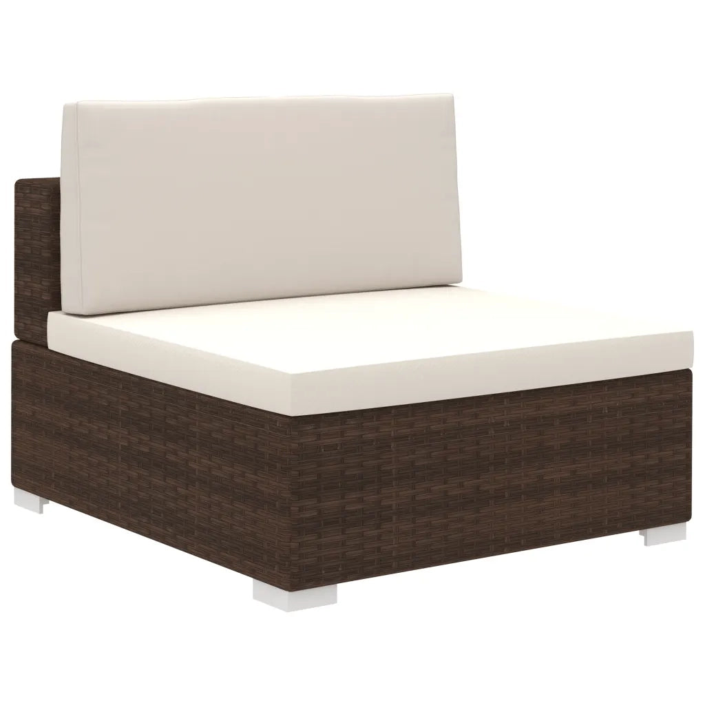 Set Divani da Giardino 6 pz con Cuscini in Polyrattan Marrone 41268
