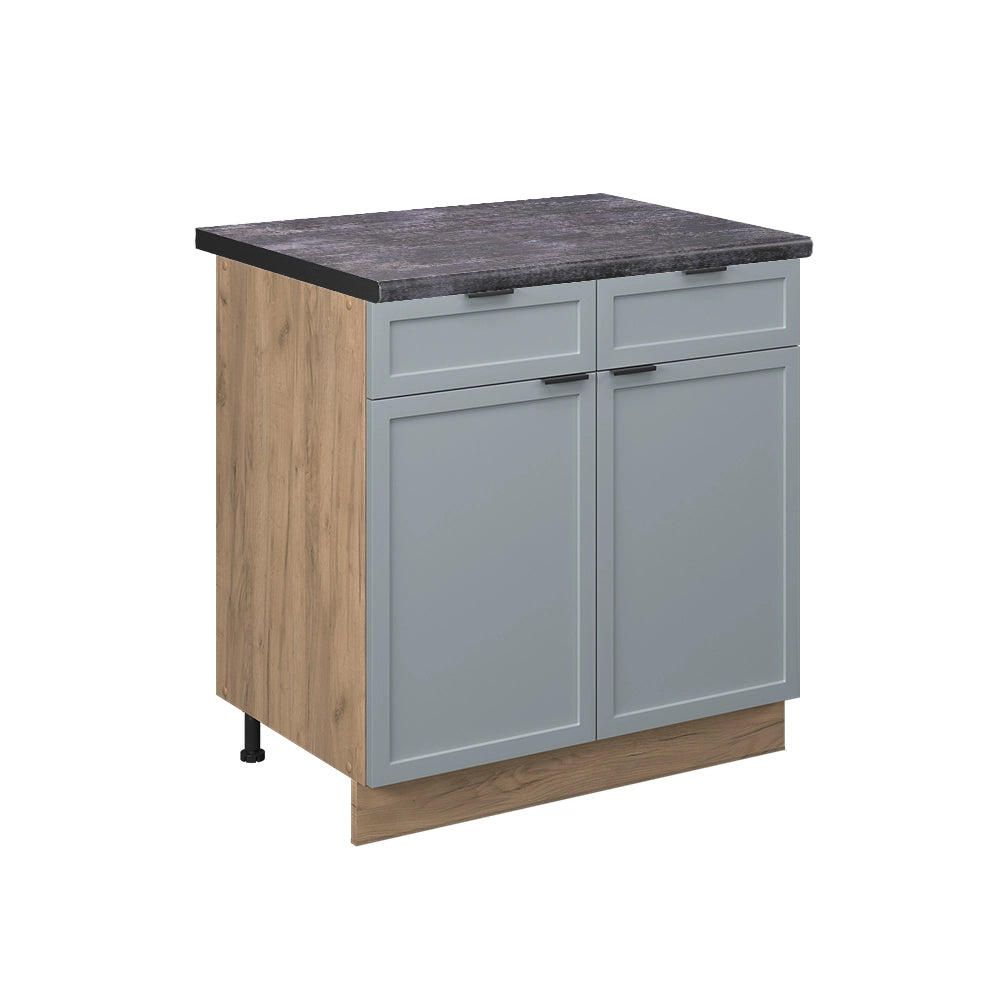 Mobiletto base per cucina Fame-Line Blu-grigio chiaro/Rovere dorato 80 cm, PL Antracite Vicco