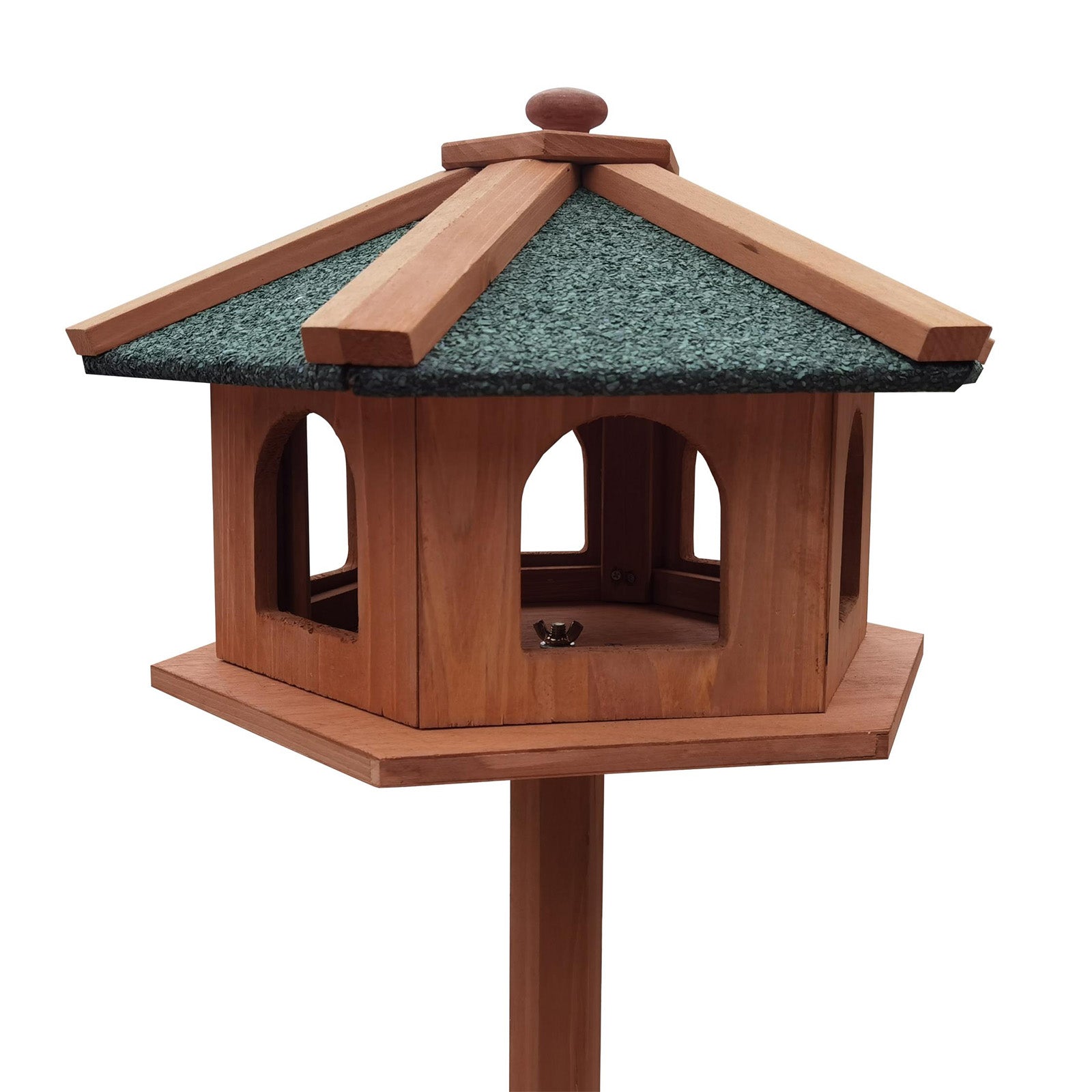 Toboli Mangiatoia per uccelli selvatici con supporto in legno di abete 115cm Resistente Con finestre