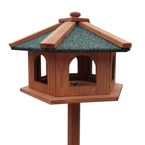 Toboli Mangiatoia per uccelli selvatici con supporto in legno di abete 115cm Resistente Con finestre