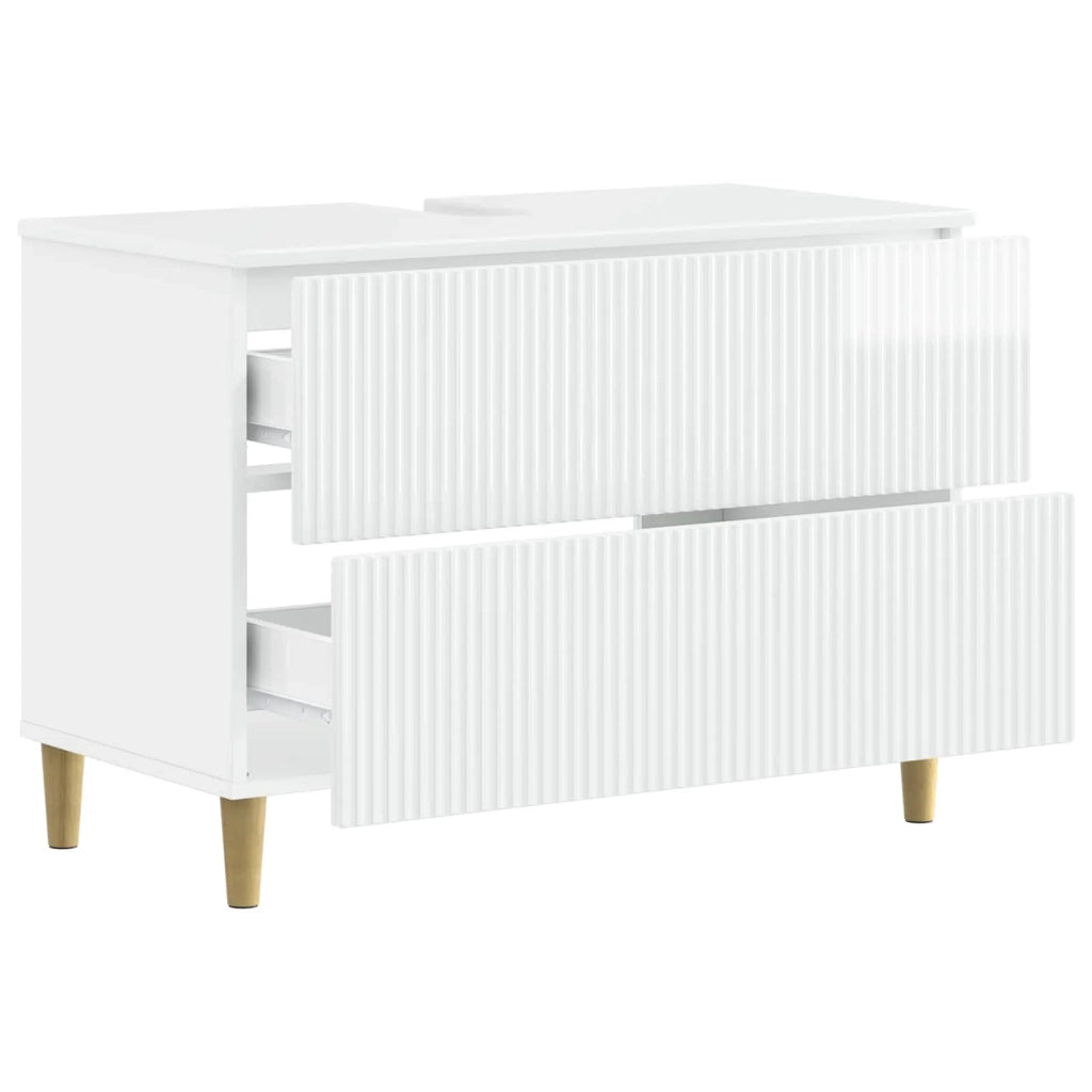 Armadio per Lavabo da Bagno ARNHEM Bianco Lucido 896579