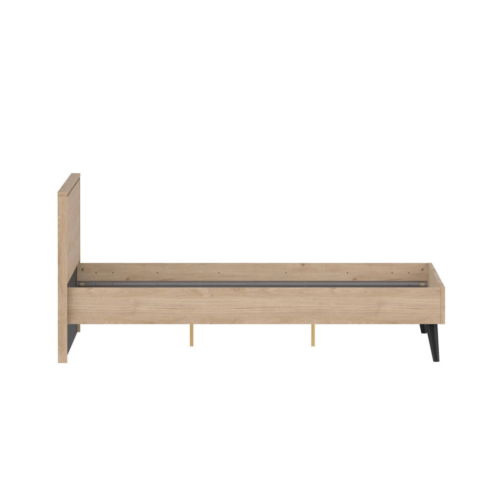 Letto matrimoniale Lala, Sommier per camera da letto, Giroletto per stanza, Struttura porta materasso, 207x173 h91 cm, Rovere