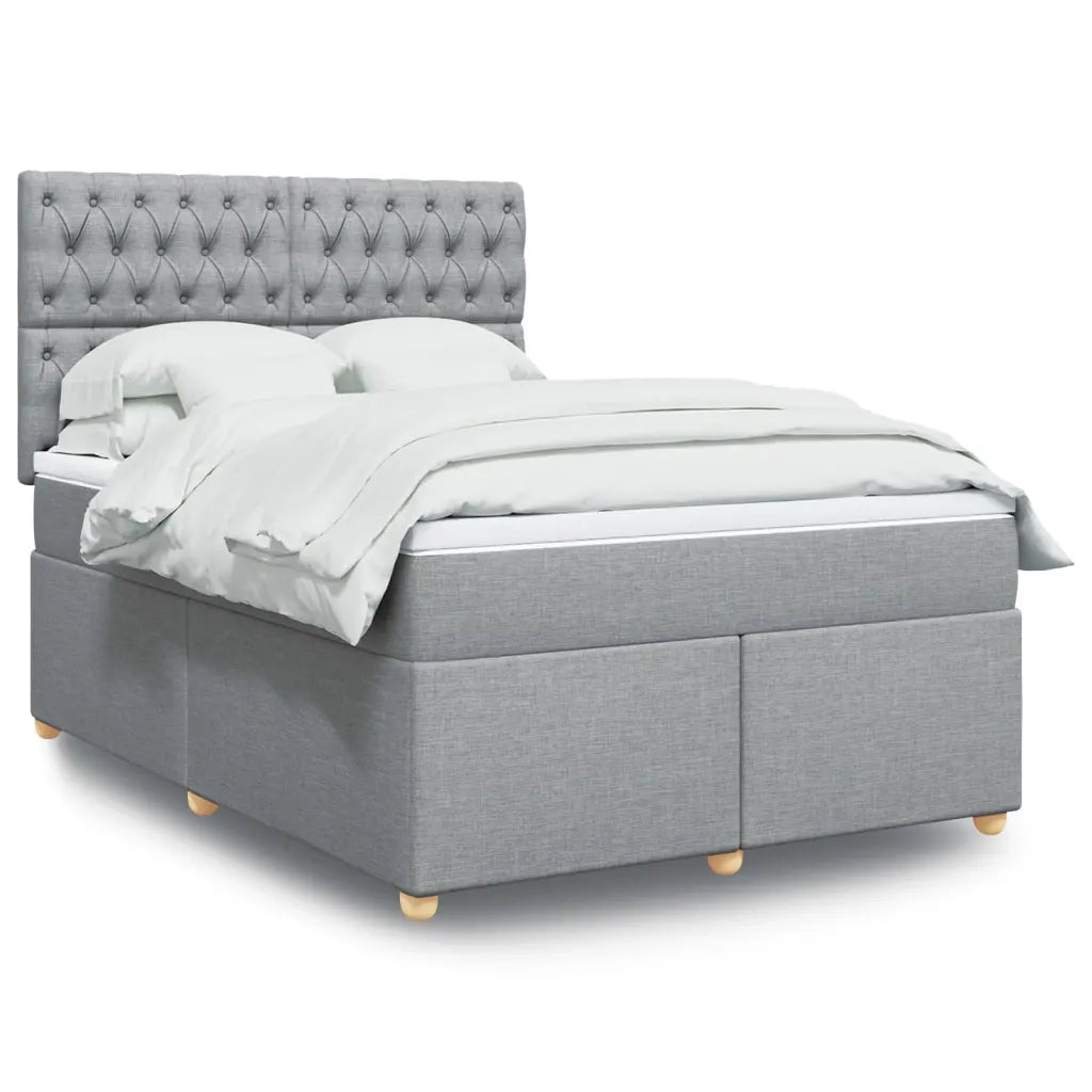 Giroletto a Molle con Materasso Grigio Chiaro 160x200cm Tessuto