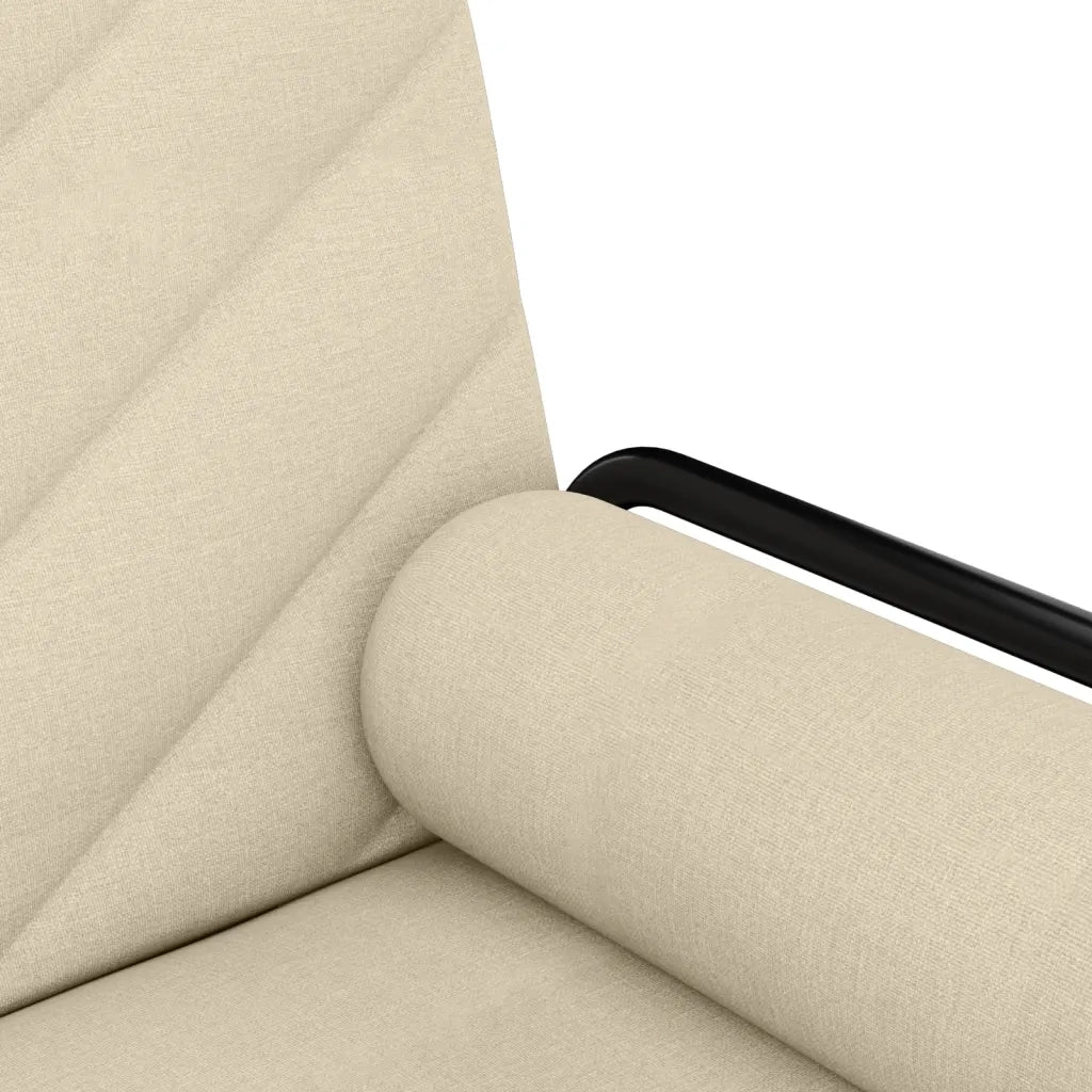 Divano Letto con Braccioli Crema in Tessuto 351934