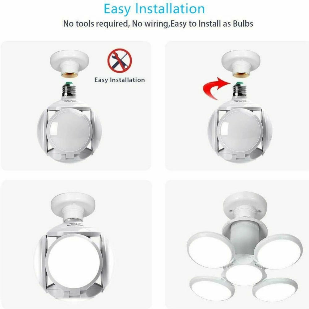 Trade Shop - Lampada Lampadario Deformabile Led 40w 6800k 5 Vie Bianca Attacco E27 Ufo Palla -