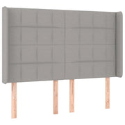 Testiera | Testata ad Orecchio Grigio Chiaro 147x16x118/128 cm in Tessuto