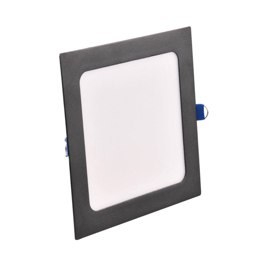 Faretto LED incasso 10W quadrato 17cm nero 4000K Polux