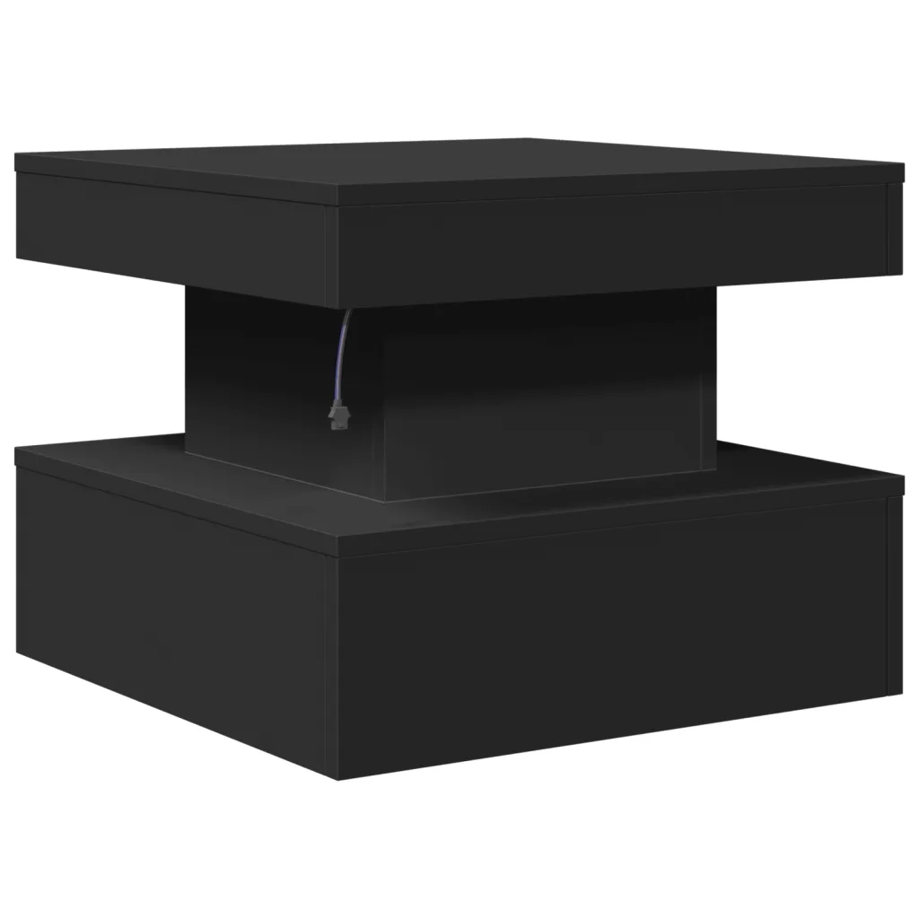 Tavolino da salotto | Tavolino da caff¨¨ | Tavolino da Soggiorno con Luci LED Nero 50x50x40 cm