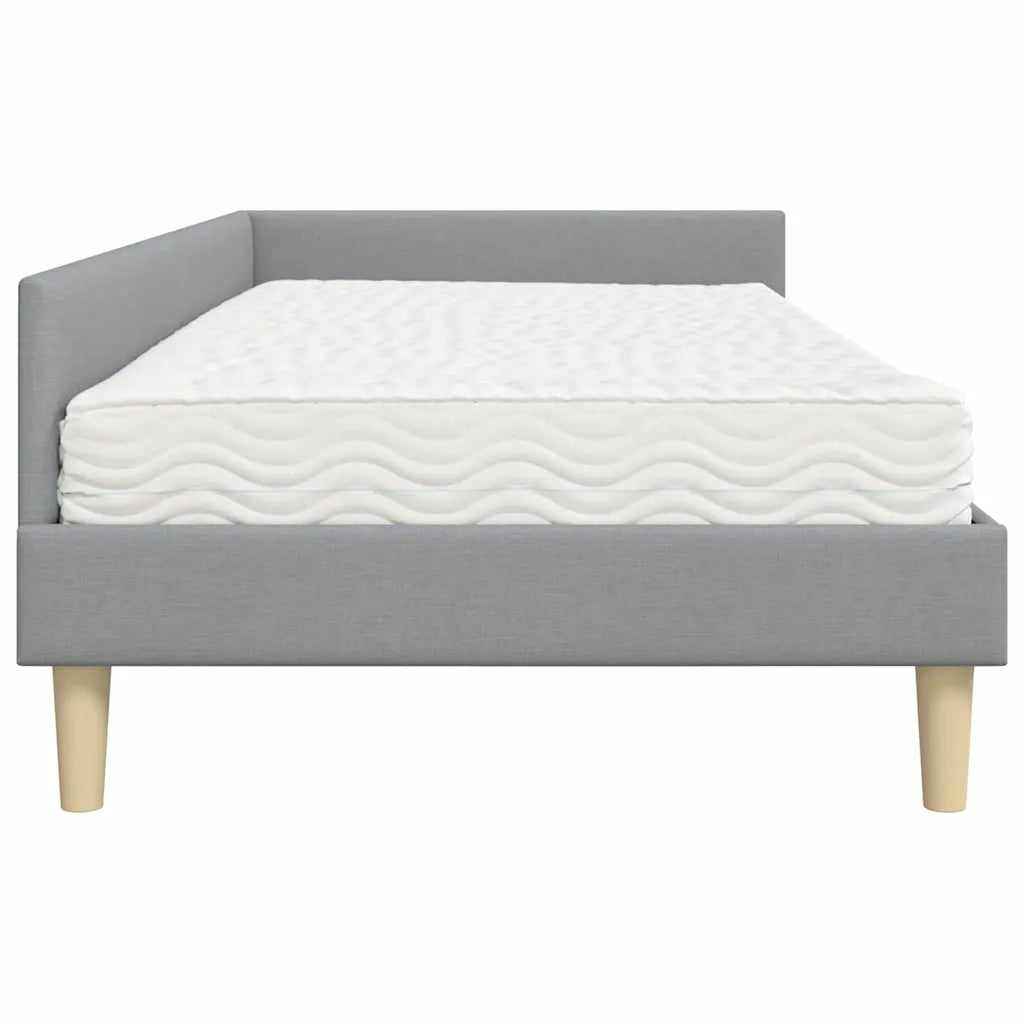 Struttura Letto Angolare con Materasso 2 pz-Giroletto con materasso Grigio chiaro 131984