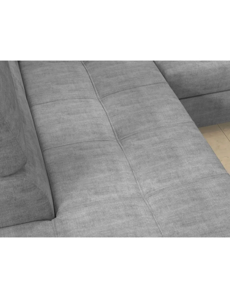 Divano ad angolo convertibile PALAZZO 4 posti grigio – angolo destro con contenitore