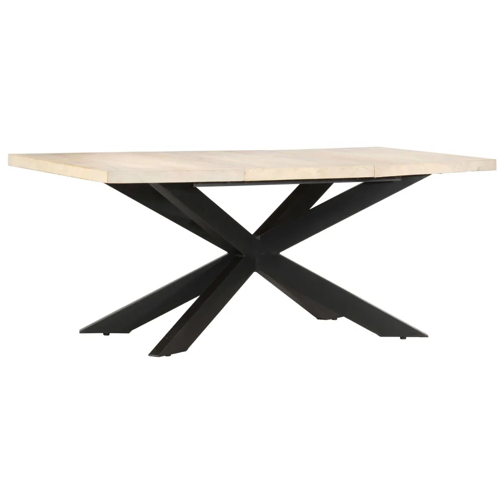 Tavolo da Pranzo 180x90x76 cm in Massello di Mango Sbiancato 285964