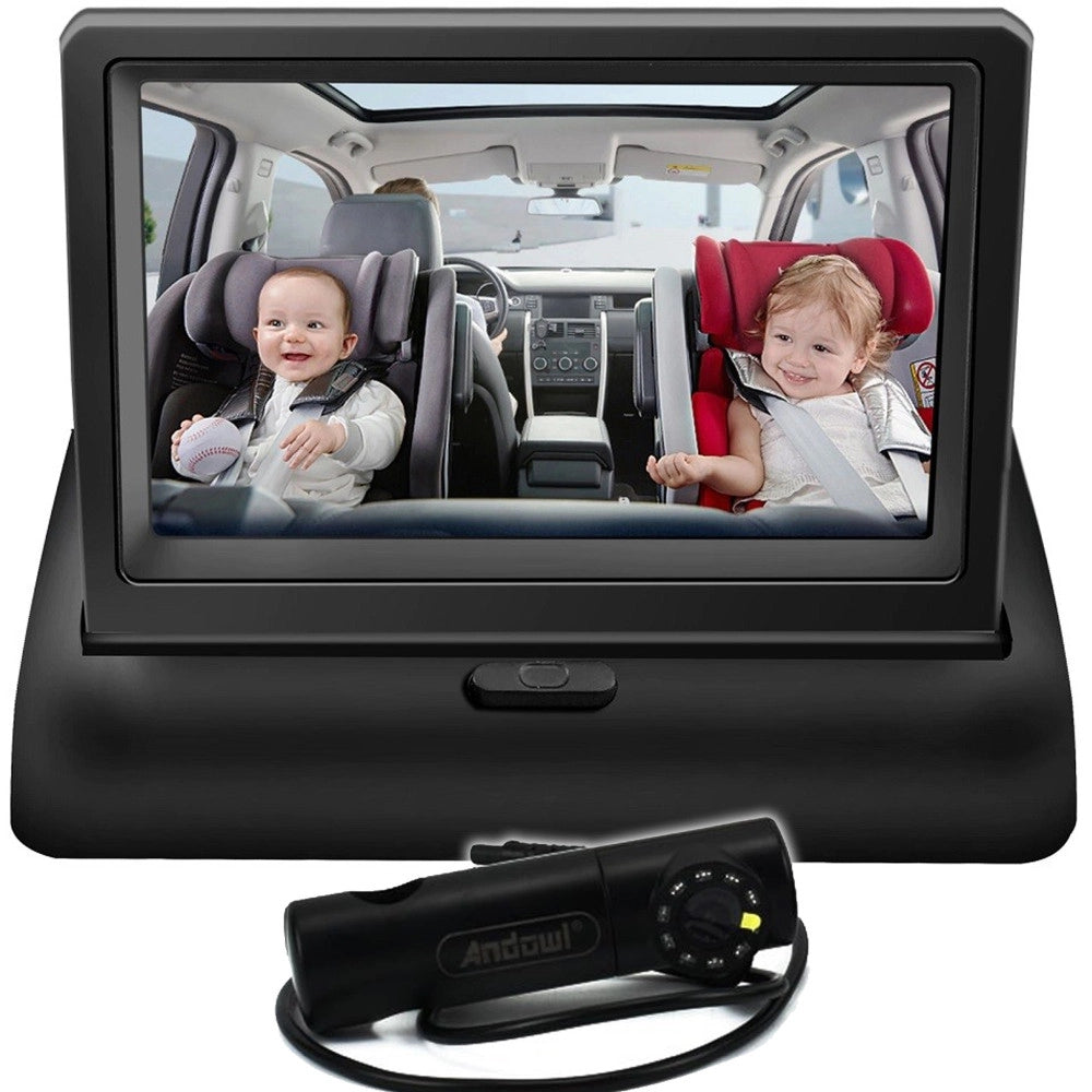 Trade Shop - Baby Monitor Di Sicurezza Lcd Full Hd 1080p Q-ca805 Da 4,5" Per Cruscotto Auto -
