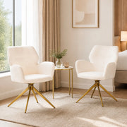 SEDIA Girevole Set da 2 pezzi 60x56x59 cm Chenille Crema