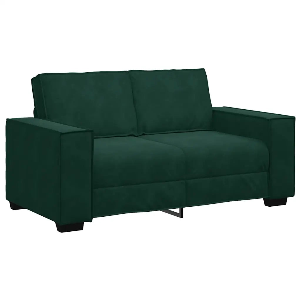 Divano a 2 Posti Verde Scuro 160x78x84 cm in Velluto 4105012