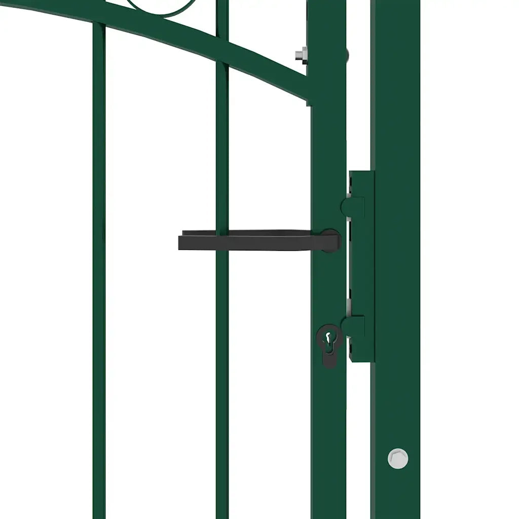 Cancello per Recinzione ad Arco in Acciaio 100x175 cm Verde 146366