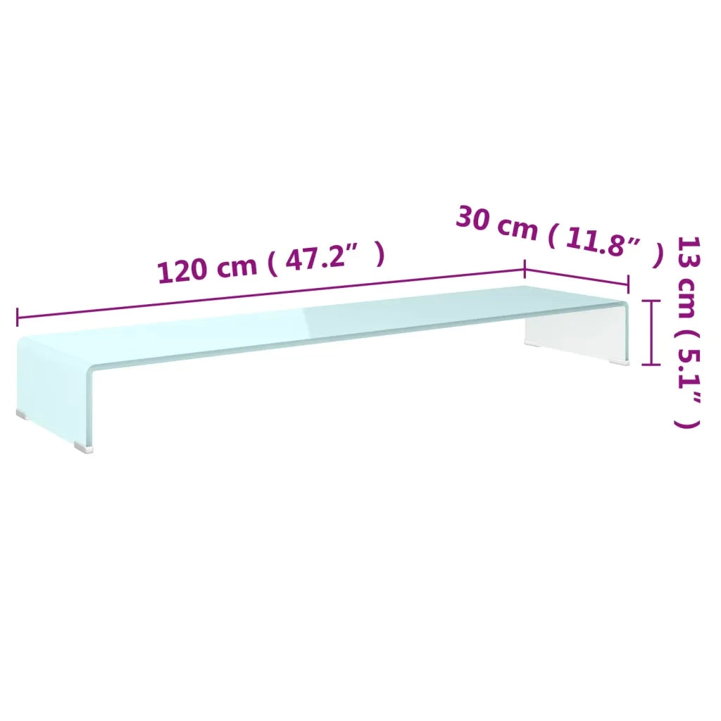 Supporto TV-Rialzo Monitor in Vetro Verde 120x30x13 cm