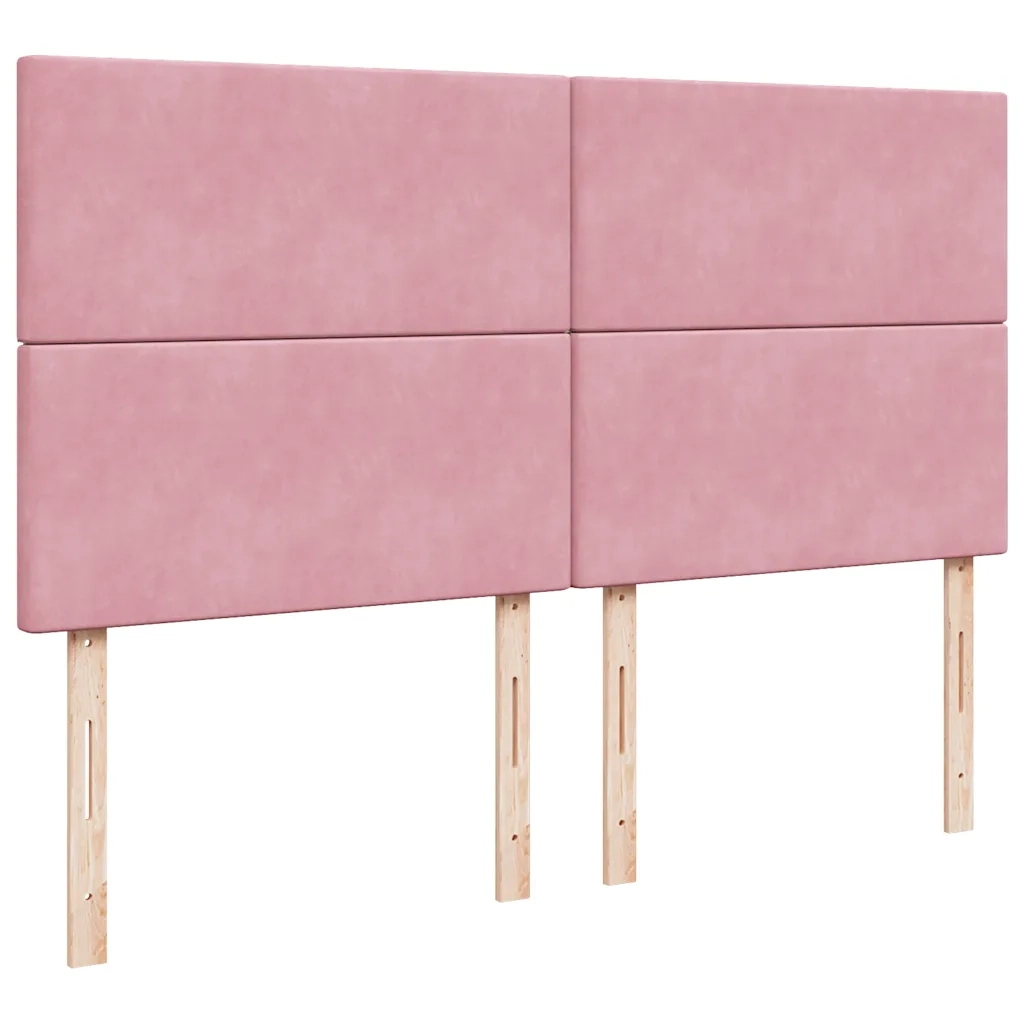 Giroletto a Molle con Materasso Rosa 200x200 cm in Velluto 3292429