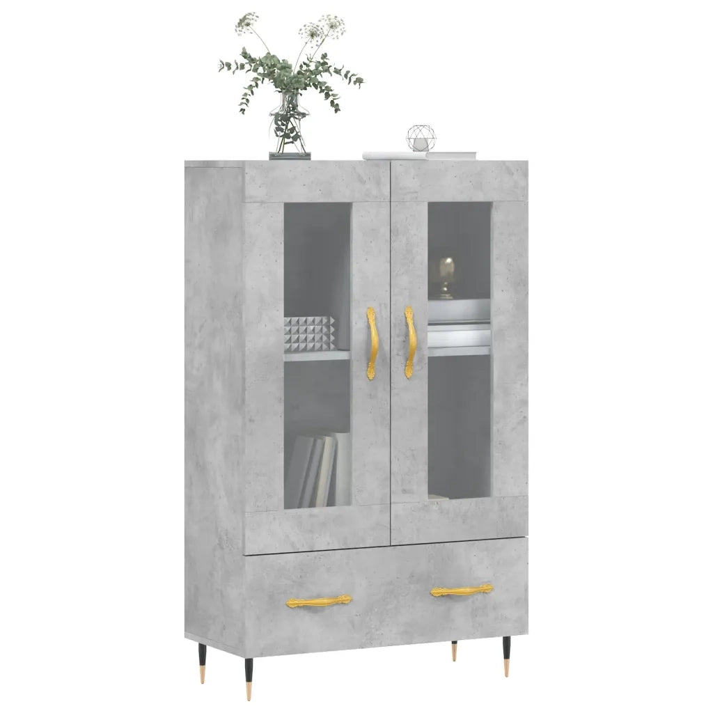 Credenza Grigio Cemento 69,5x31x115 cm in Legno Multistrato 828280